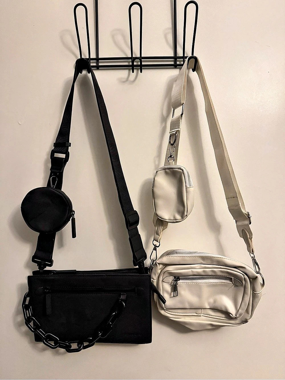 Crossbody Bags in Black & Cream
